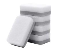 Homeponnew Lot de 5 éponges de cuisine double face, réutilisables et lavables, éponge douce et absorbante avec côté gommage pour le nettoyage de la maison, blanc et gris, 10,7 x 6,7 x 3,5 cm