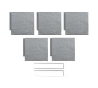 Homeponnew Lot de 5 panneaux de bordure de pelouse en plastique pour cour extérieure, compatibles avec bordure d'herbe et parterre de plantes, 20 x 20 cm, gris