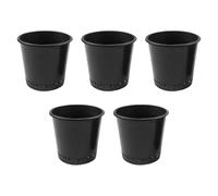 Homeponnew Lot de 5 pots de fleurs épais noirs pour plantes de jardin et d'intérieur, fond en maille respirante avec excellent drainage, lot de 5