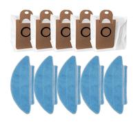 Homeponnew Lot de 5 sacs à poussière et chiffons de rechange pour aspirateur robot Kogan G80 et balai à franges en tissu non tissé avec coussinets en fibre superfine