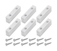 Homeponnew Lot de 6 blocs de verrouillage de porte coulissante à double trou pour positionnement de fenêtre, en plastique PP, contrôle de ventilation avec 12 vis, blanc, 58 x 12 x 19,7 mm