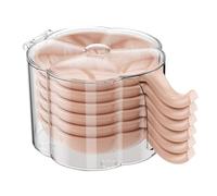 Homeponnew Lot de 6 bols incassables empilables pour sauce, condiment, collation, sushi et dessert, 13 x 9,5 x 2,5 cm, rose et blanc