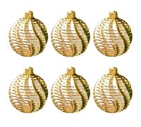 Homeponnew Lot de 6 boules de Noël en plastique galvanisé transparent à suspendre pour arbre, fête et maison, rouge, or, marron, bleu, violet