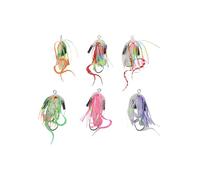 Homeponnew Lot de 6 leurres de pêche en silicone avec crochet BKK pour Snapper, lot de 6 têtes plombées avec bruit de cliquetis, compatibles avec l'eau salée et l'eau douce