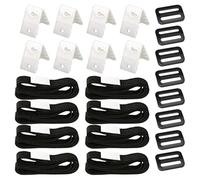 Homeponnew Lot de 8 sangles de fixation pour bâche de piscine solaire - Sangles de retenue en nylon et plastique avec boucles et plaques - Compatible avec les systèmes de moulinet mobiles