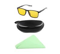 Homeponnew Lunettes de conduite pour vision nocturne avec verres anti-lumière bleue, teinte jaune pour réduire l'éblouissement et le confort des yeux, avec étui rigide et chiffon en microfibre