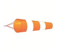 Homeponnew Manche à air Airport pour mesure de la direction du vent en extérieur - Polyester Ripstop orange et blanc avec bandes réfléchissantes 60/80/100 cm