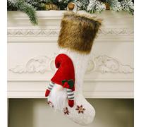 Homeponnew Matériau blanc : tissu de 4322 cm de couleur rouge, tissu durable pour une utilisation idéale pour Noël. Caractéristiques : peut être accroché à n'importe quel endroit que vous voulez