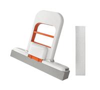 Homeponnew Mini balai à franges pliable portable avec éponge auto-pressante pour bois, carrelage et sols stratifiés, orange