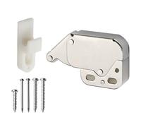 Homeponnew Mini loquet à ressort automatique pour portes d'armoire, construction en métal avec rouleau en nylon monté et gâche, fermeture à pression flexible