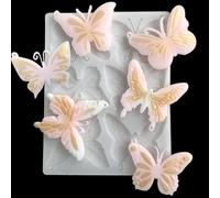 Homeponnew Moule à Fondant Réutilisable en Silicone pour Cuisson 3D Motif Papillon Mignon pour Chocolat Décoration de Gâteau Bonbons Passe au Four et au Micro-ondes 18*14cm