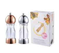 Homeponnew Moulin à poivre de qualité supérieure, grossier réglable, moulin manuel en plastique ABS et plastique avec fenêtre visuelle en acrylique transparent pour cuisine, salle à manger et bar