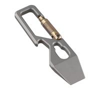 Homeponnew Mousqueton Porte-clés Outil - Mousqueton Portable Multifonction Camping et Randonnée avec Ouvre-bouteille, Ouvre-boîte et clé, 60 x 15 x 4 mm, 9 g