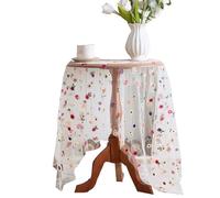 Homeponnew Nappe en dentelle brodée de style rustique pour salle à manger et chambre à coucher, linge de table décoratif avec motifs floraux, fonction épreuve fleurs