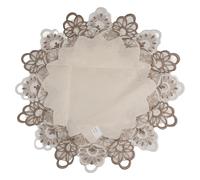 Homeponnew Nappe ronde en dentelle florale, polyester anti-poussière pour la maison, festival, pique-nique, table à manger et table basse, taille S/pour M/L/XL