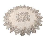 Homeponnew Nappe ronde en dentelle florale, polyester anti-poussière pour la maison, festival, pique-nique, table à manger et table basse, taille S/pour M/L/XL