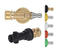 Homeponnew Nettoyeur haute pression à dégagement rapide avec 5 buses et articulation rotative, réglable 5/7 niveaux, jusqu'à 4500 PSI et 2,5 GPM, métal et plastique, pour un nettoyage précis des