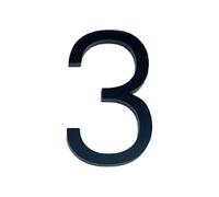 Homeponnew Numéros de maison extérieurs flottants modernes 142 mm en alliage de zinc pour bois, brique, béton, noir