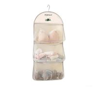 Homeponnew Organiseur de chaussettes multicouche pour un rangement organisé, sac à suspendre peu encombrant pour placard, sangles réglables pour une utilisation facile et petits espaces de vie (trois