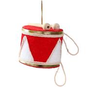 Homeponnew Ornements à suspendre pour sapin de Noël à faire soi-même, petits tambours et charlestes en tissu mousse PVC rouge et blanc, décoration festive pour la maison ou la vitrine, taille compacte