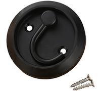 Homeponnew Patère en acier inoxydable avec design rotatif dissimulé pour fixation murale résistante à la rouille, argenté et noir, 7,2 x 7,2 x 1,3 cm (304 noir)