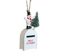 Homeponnew Pendentif boîte aux lettres de Noël en résine et fer - Décoration festive avec motif Père Noël, élan, bonhomme de neige et arbre de Noël à accrocher sur un arbre, une fenêtre ou un mur