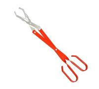 Homeponnew Pince à bûches en aluminium de 40 cm et tisonnier pour bois, charbon, barbecue, camping et grill, pince à bûches rouge avec rivets renforcés