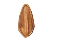 Homeponnew Plateau de service décoratif en bois naturel pour desserts, collations, thé et café, 15 x 30 cm