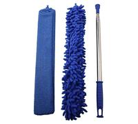 Homeponnew Plumeau télescopique extensible avec tête en microfibre lavable et crochet pour interstices au plafond et toiles d'araignée Bleu (5)