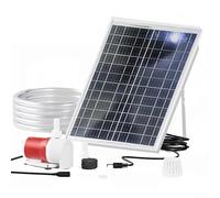 Homeponnew Pompe solaire pour fontaine 25 W avec moteur sans balais DC 12 V 1100 l/h, débit d'eau de 5 m, hauteur de levage de 5 m, pompe à eau avec tuyau de 2 m de câble de 10 m