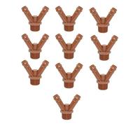 Homeponnew Raccords d'irrigation goutte à goutte barbelés de 1,9 cm - 10 connecteurs en T marron pour tube de 17 mm, compatibles avec les systèmes d'irrigation de 1,9 cm, aucun outil nécessaire pour