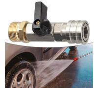 Homeponnew Robinet à boisseau sphérique M22-14 pour nettoyeur haute pression avec connecteur rapide de 6,35 mm, buse de commutateur de tuyau haute pression 4500 PSI pour nettoyage d'allée et de