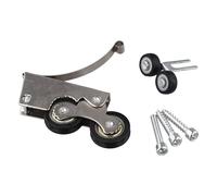 Homeponnew Rouleau de porte coulissante à double roue de rechange pour portes d'armoire et de douche, glissière en métal avec glissement lisse, 93 mm, argenté (type A/B)