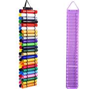 Homeponnew Sac de rangement en vinyle pour la maison et le bureau - Organiseur enroulable à suspendre en PVC et tissu Oxford, design peu encombrant pour montage sur porte ou mur, noir/gris/violet