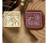 Homeponnew Sceau de cire en laiton pour sapin de Noël et flocon de neige - Pour festival d'hiver, cartes de vacances, scrapbooking, invitations et décoration artisanale, jaune, 2,5 cm