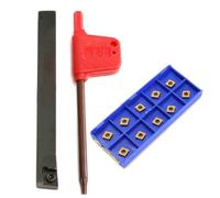 Homeponnew SCLCR0808H06 Porte-outil de tournage externe pour tour CNC 8 x 100 mm avec 10 inserts en carbure CCMT060204 pour applications de travail des métaux et de fabrication