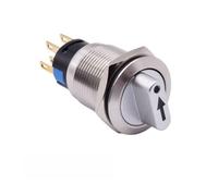 Homeponnew Sélecteur de métal rotatif 3 positions avec fonction de verrouillage et indicateur LED lumineux, 12-24V/110-220V, en acier inoxydable, pour équipement électrique industriel