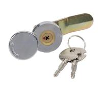 Homeponnew Serrure à came ronde pour porte d'armoire, boîte de distribution et équipement - Alliage de zinc avec noyau en cuivre, 48 x 16 mm, comprend 2 clés