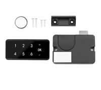 Homeponnew Serrure à code numérique intelligente pour tiroir et armoire - Sécurité sans clé avec mot de passe virtuel, alarme antivol et chargement de secours USB, noir