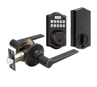 Homeponnew Serrure de porte à empreinte digitale avec entrée par mot de passe, étanche IP65, serrure à code sans clé pour une utilisation en extérieur, construction en alliage de zinc, corps de