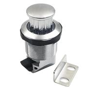 Homeponnew Serrure de porte rotative intégrée à bouton poussoir pour armoire, tiroir, placard, unité murale, mécanisme de verrouillage sans clé avec kit de vis, noir/argenté