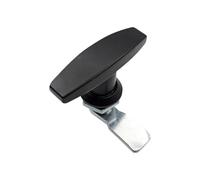 Homeponnew Serrure en T en alliage de zinc pour boîte à outils, porte de garage, armoire, remorque et caravane - Poignée de serrure noire chromée avec fixation arrière, design compact