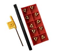 Homeponnew SNR0008K11 Porte-outil de tournage de filetage avec 10 inserts en carbure A60 11IR | Barre d'alésage CNC pour usinage à droite, tige de 10 mm, longueur de 125 mm, corps en acier allié