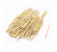 Homeponnew Sonde de test à ressort Pogo Pin - 100 pièces, modèle P50-B1, 0,5 mm de diamètre, 16,35 mm de longueur, courant 3 A, pression du ressort 75 g, or + argent