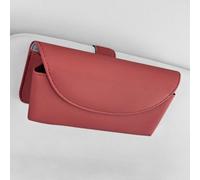 Homeponnew Support de lunettes de soleil pour pare-soleil de voiture avec fermeture magnétique, organiseur en cuir synthétique pour une compatibilité universelle dans les véhicules, noir, marron