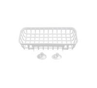 Homeponnew Support de rangement multifonction à ventouse pour évier de cuisine et salle de bain, éponge à vaisselle et égouttoir à savon avec trous, blanc