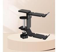 Homeponnew Support de rangement rotatif à double crochet pour casque - Support mural en métal sans perforation pour câbles, écouteurs, parapluies, avec coussinets de protection en caoutchouc, noir