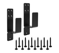 Homeponnew Support de sécurité renforcé pour porte en bois de 2 x 4, barre de barricade en acier avec design en forme de U, compatible avec portes à ouverture vers l'intérieur et l'extérieur, noir
