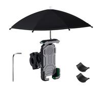 Homeponnew Support de téléphone pour moto avec parapluie étanche, support de guidon rotatif à 360 degrés, universel, pour smartphone, noir