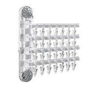 Homeponnew Support mural à ventouse avec 14 clips, égouttoir pliable en polypropylène pour chaussettes, soutien-gorge, serviettes, sous-vêtements, écharpes, chapeaux et gants